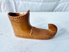 VINTAGE WOODEN WOOD ERICH WEITH VERDEN CARVED SHOE BOOT HATPIN STAND TOOTHPICK