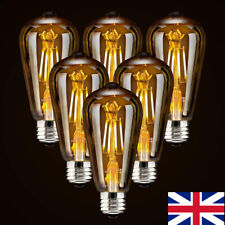 6x Vintage E27 ST64 Filament LED Light Bulb 4W Industrial Edison Lamp Warm White