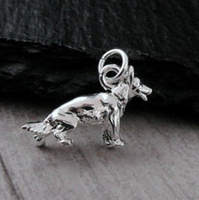 Silver German Shepherd Charm -