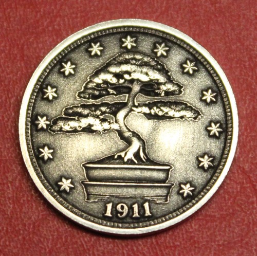Hobo nickel bonsai tree - nickel, made
