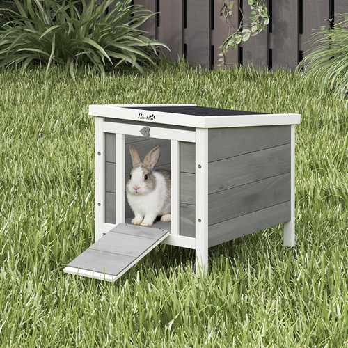 Wooden rabbit hutch outdoor - rabbit,