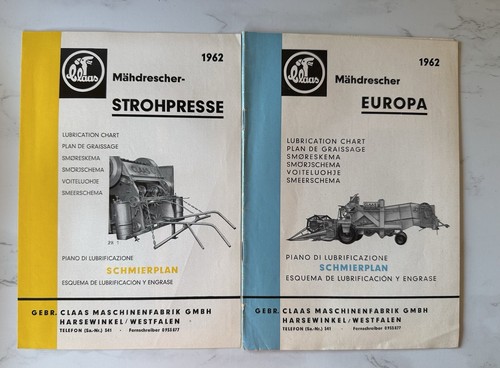 Claas lubrication charts 1962 - claas,