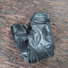Ladies RST Leather Motorcycle Trousers UK 10 / EUR 36 In Black