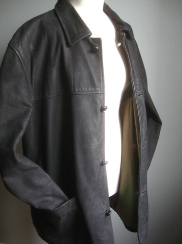 Vintage leather jacket coat - leather,