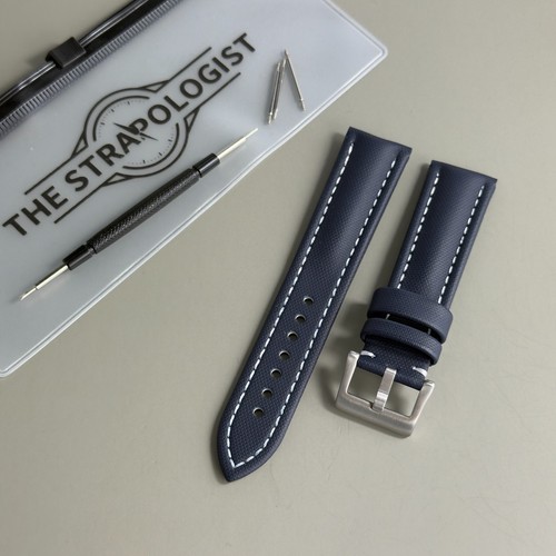 Blue white stitch - white, sailcloth