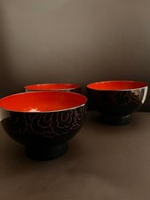 Echizen Lacquer Rice Bowls Set