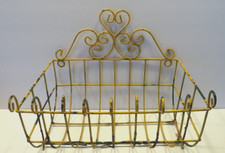 Vtg Wire Wall Basket Rustic Victorian Gold 13" x 9" Shabby Chic 1 Pound READ