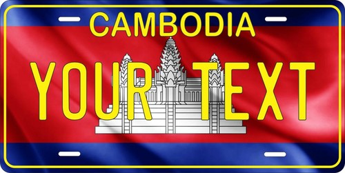 Cambodia flag license - flag, plate