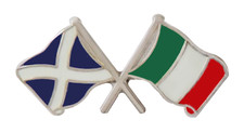 Italy Flag & Scotland Flag Friendship Courtesy Pin Badge