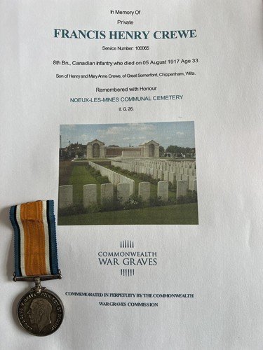 Ww1 medal crewe - ww1,