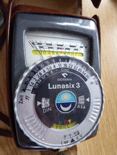 Gossen Lunasix 3 Light Meter Black with Leather Case WORKING. *VGC*. (refBM37)