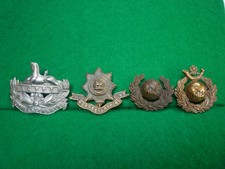 4x WW1 era Cap Badges Gloucestershire Worcestershire Royal Marines