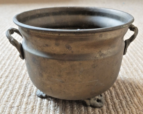 Vintage brass planter bowl - brass,