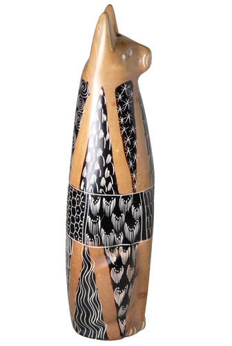 Kenyan soapstone carved cat - kenyan,