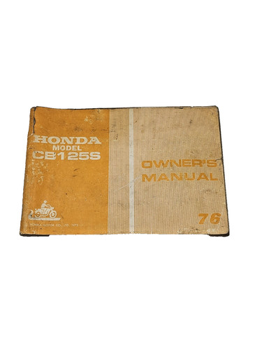 Honda cb125s 1976 owner - cb125s, owner's
