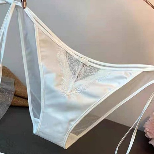 Lace briefs silk satin - briefs,