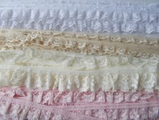 Narrow Gathered Lace 12 mm ,15