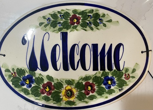 Handmade welcome floral - “welcome”,