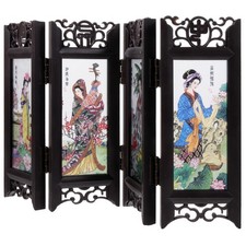  Chinese Style Retro Folding Small Screen Resin Panel Screen Room Divider (Four