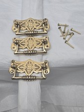 3 Antique Brass Draw Pull