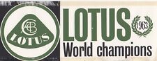 TEAM LOTUS F1 WORLD CHAMPIONS