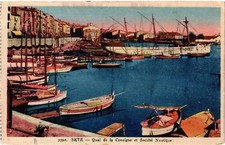 Old postcard Sete - Quai de la