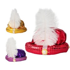 Aladdin Costume Hat Aladdin Hat With Feather And Pearl Gorgeous Sultan Turban