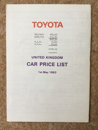 Toyota range orig 1983 - range,