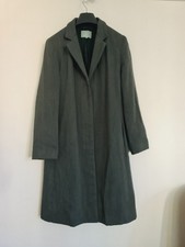 Jigsaw 100% Wool City Coat Jacket Womens  Dark Grey Mid Length Smart Casual 12/3