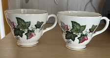34) Vintage Duchess Bone China Ivy Pattern Bone China Tea Cups x 2