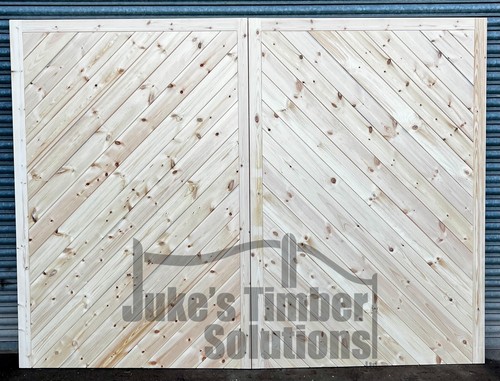 Herringbone garage doors full - garage,