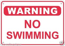 Warning No Swimming Pool Sign