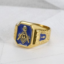 Blue Enamel Freemason Symbol