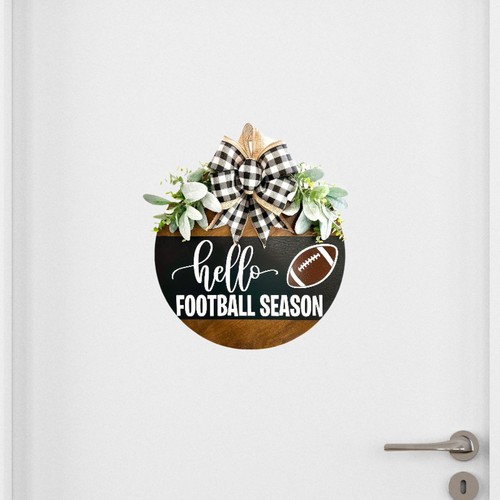 Front door sign hanging wooden - front,