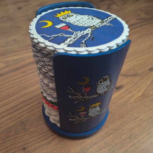 Vintage blue plastic owl - vintage,