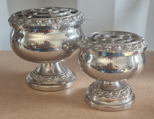 Vtg silver plated rose - silver,
