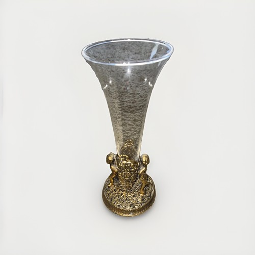 1950s small glass trumpet vase - small,