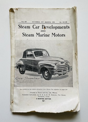 Steam car developments and - steam,