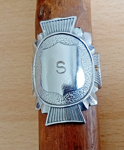Walking stick badge initial - stick,