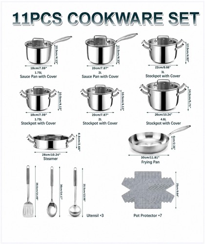 Stainless steel pots - stainless, &