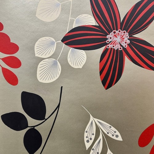 Floral red black gold - floral, red/black/gold