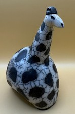 Gerhard de Beer South African Raku Pottery Giraffe Figurine