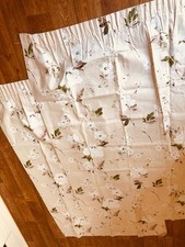 Mostyns Curtains blossom Cotton pair width 45" each panel 90" total by  71"drop