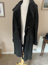Sheepskin Coat Black Size M