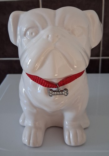 Ceramic bulldog ornament with - ceramic,