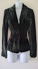 Ladies Laura Ashley Black Velvet Fitted Evening Jacket. Size UK 10