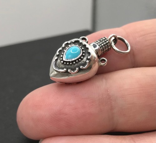 Turquoise scent bottle - , pendant