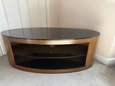 AVF Buckingham 1.1m Oval/Rectangular TV Table/Unit - Walnut/Glass