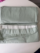 Sage green curtains pair - green,