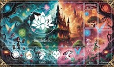 MTG Table Playmat - Fantasy Castle Theme with Zones